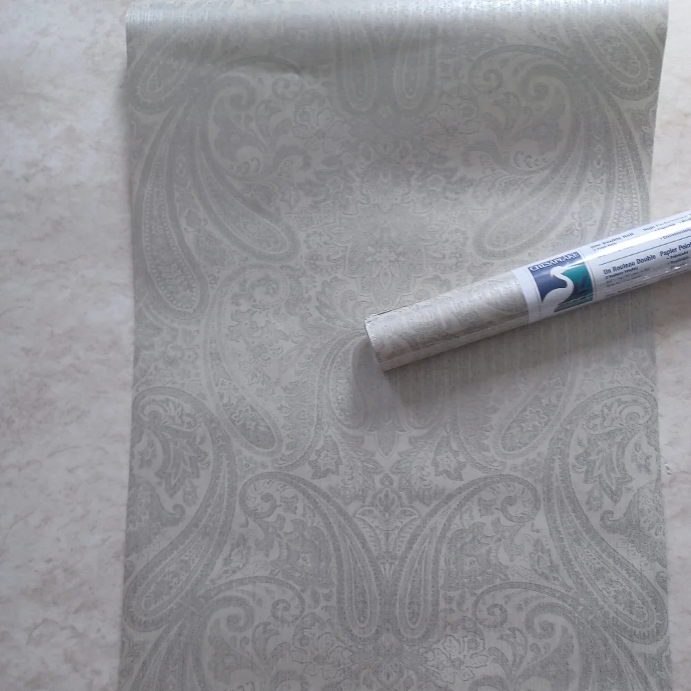 Wallpaper Ludlow Paisley Wallpaper Light Grey/Silver